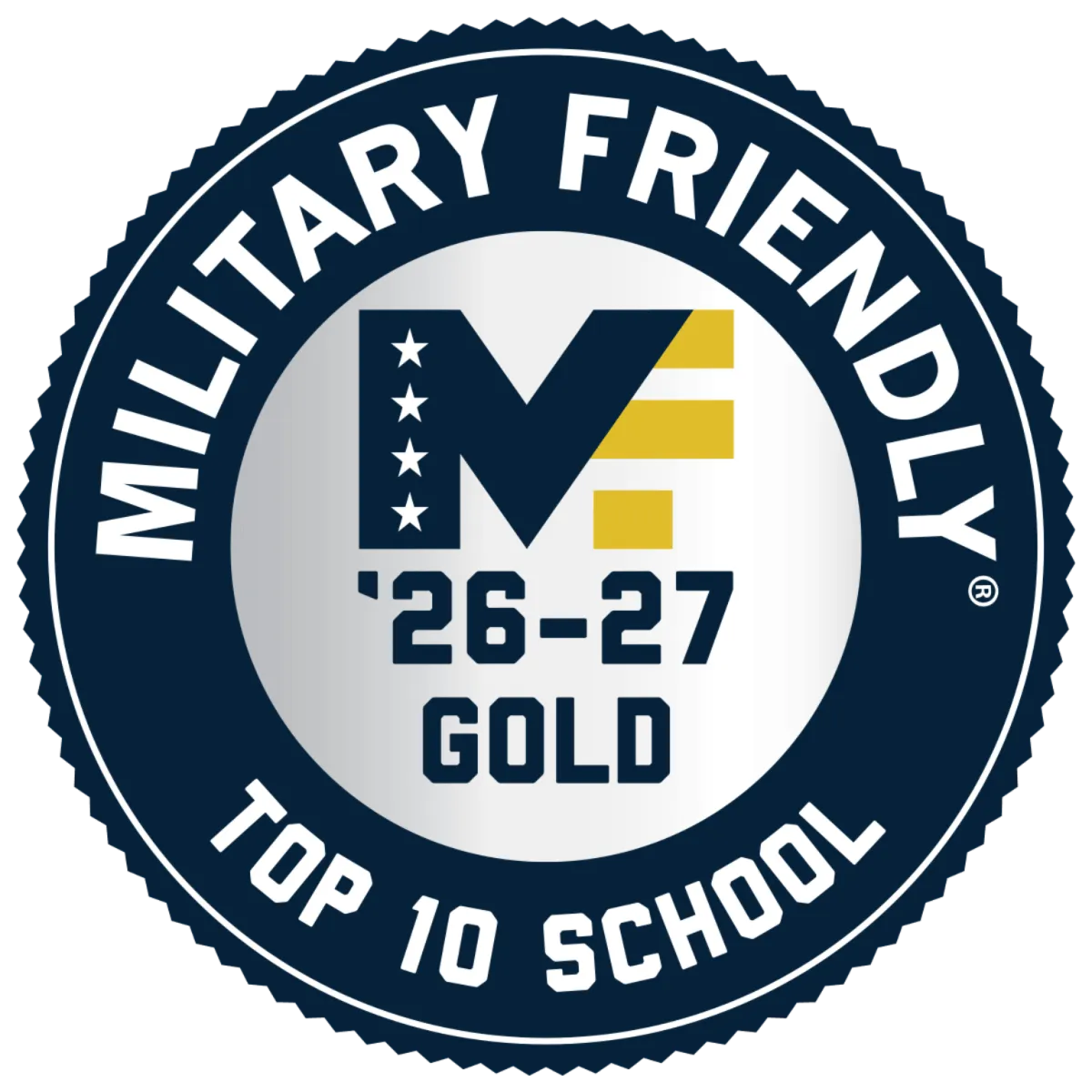 Military Friendly 26-27 Top 10 School Gold Badge
